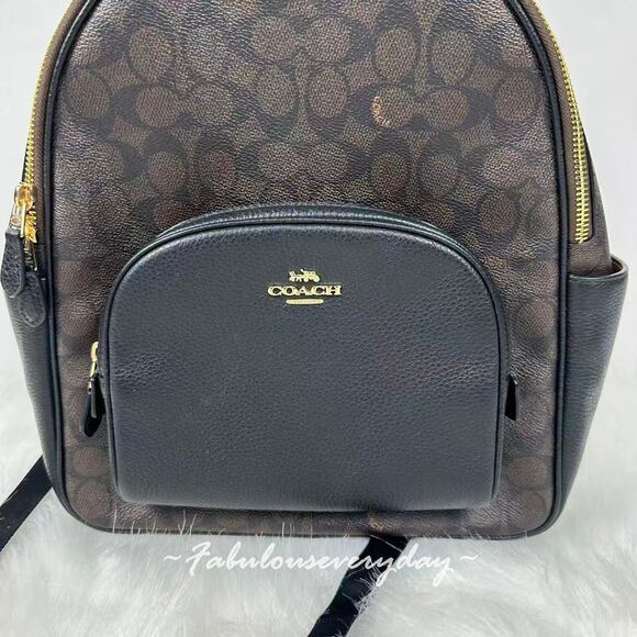 Coach Court Backpack In Signature Canvas Gold/Brown/Black Colorblock CZ176 NWT main image 8